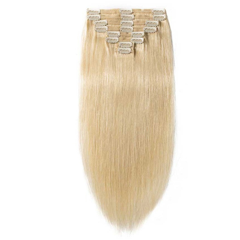 #613 Blonde Straight Clip-In Extensions 12″