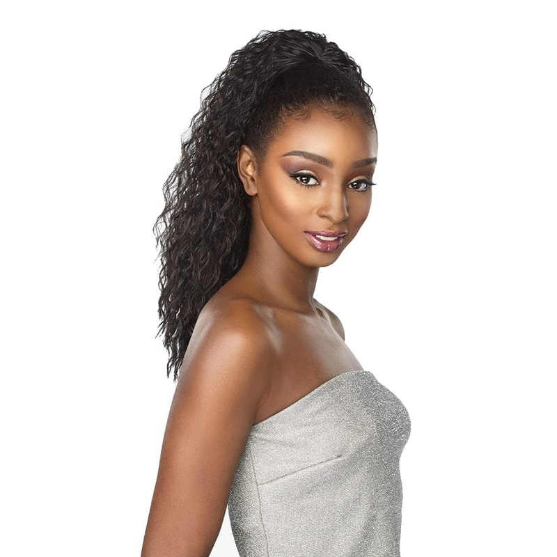 Sensationnel Instant Ponytail – French Wave 18″ 1 JET BLACK