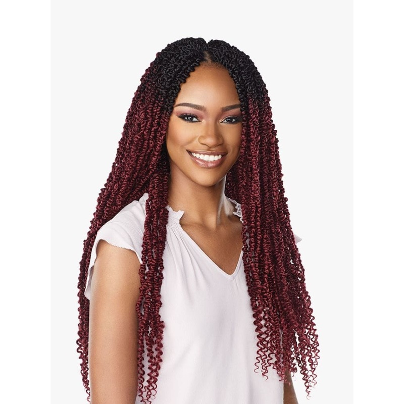 Sensationnel Lulutress Crochet Hair – 2X Skinny Passion Twist 24″ 1 JET BLACK