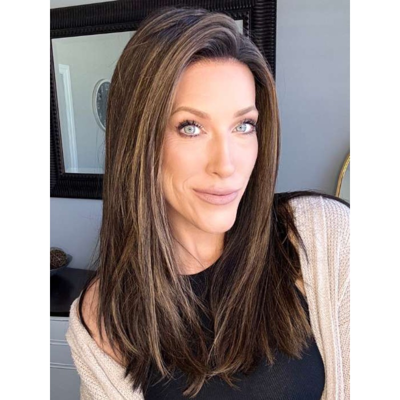 Veronica | Human Hair/ Synthetic Blend Wig (Mono Top) ALMOND-BREEZE
