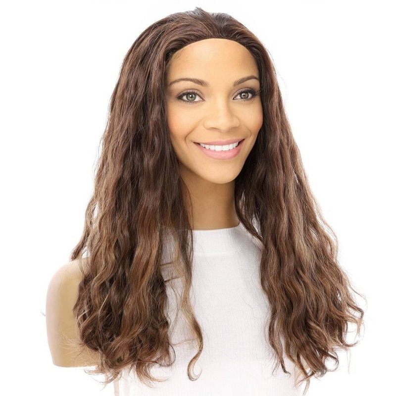 20″ 3/4 Bandfall Wig Medium Brown Balayage Wavy