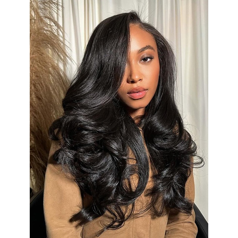 CurlyMe U part Wig 180% Density Body Wave Hair Glueless No Lace Human Hair Wigs 8 180%