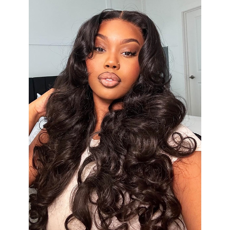 CurlyMe Wear Go Body Wave Human Hair Pre-cut HD Lace Glueless Wig Pre-plucked 180% 24