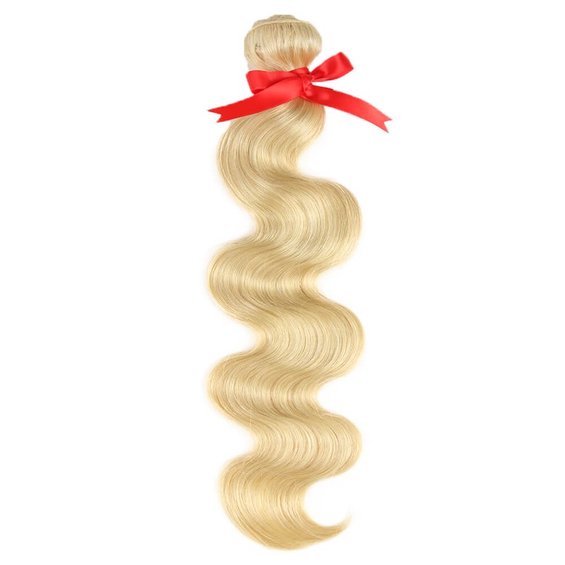 QVR Virgin Human Hair Body Wave Blonde Bundle 1pc 12″