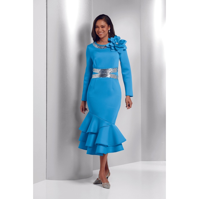 Blossoms and Shine Dress by EY Boutique CARRIBEAN BLUE L