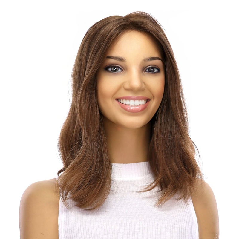 16″ Divine Luxe Lace Top Topper #10 Neutral Light Brown Zig Zag Lace Front