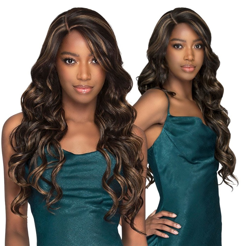 Bobbi Boss Hand-Tied Double Part Lace Front Wig- MLF811 Cadence 1 JET BLACK
