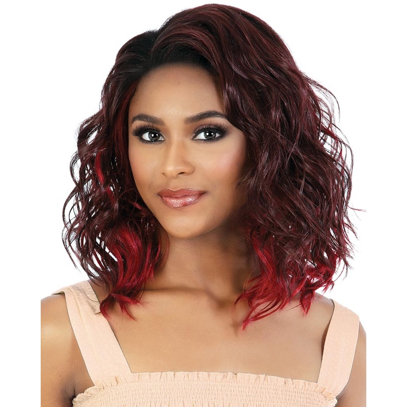 LSDP-Nico | Lace Front & Lace Part Synthetic Wig by Motown Tress 3T1B/Red Wine