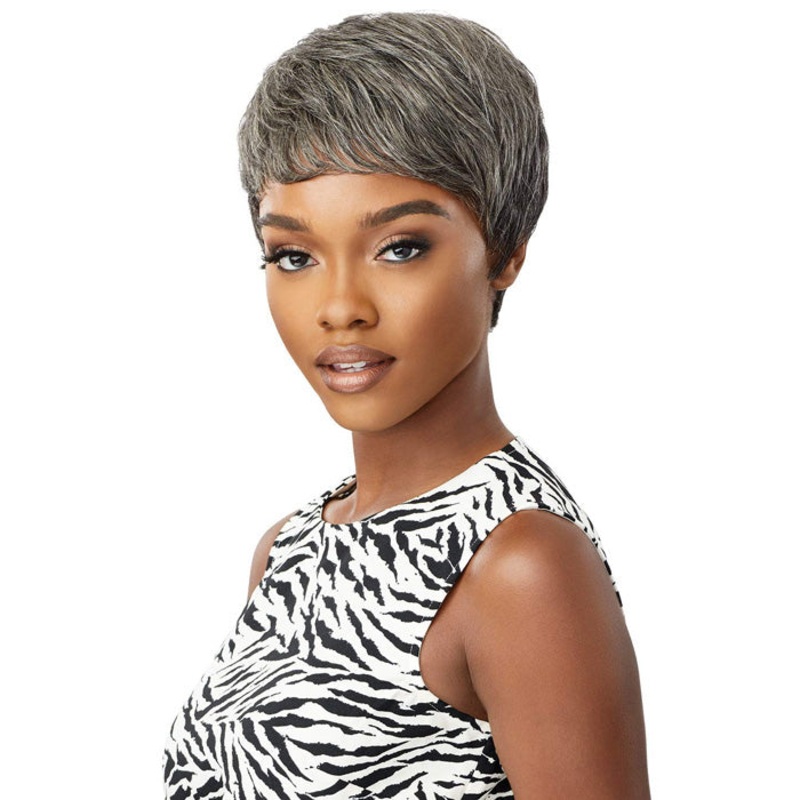Outre 100% Human Hair Fab & Fly Gray Glamour Full Cap Wig – HH-EDEN NBLK