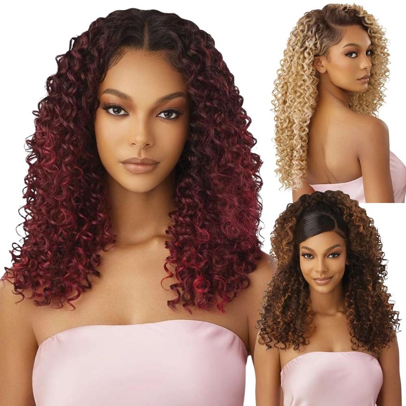 Outre Airtied 13×6 HD Lace Frontal Wig – HHB-Dominican Curly 22″ 1 JET BLACK