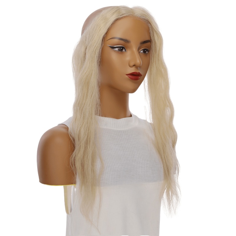 16″ Hairline Topper #Beige Blonde  w/ No Rooting Wavy 3 cm
