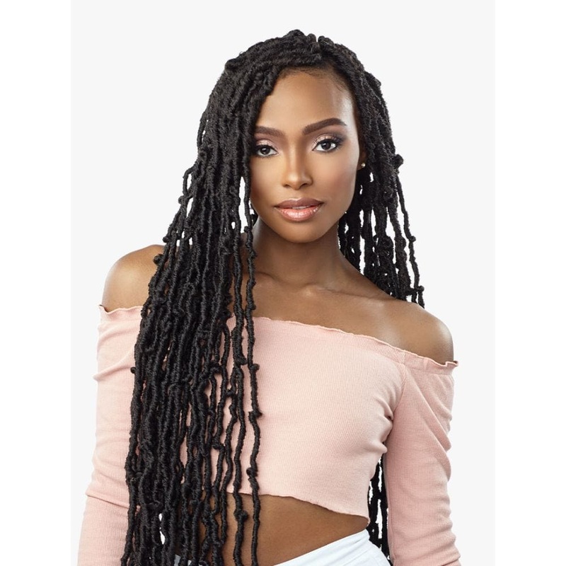 Sensationnel Lulutress Crochet Hair – 3X Distressed Locs 40″ 1 JET BLACK