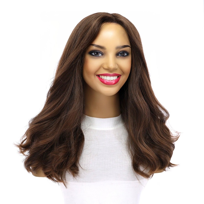 20″ Luxe Silk Top Wig #8 Warm Medium Brown Zig Zag Lace Front