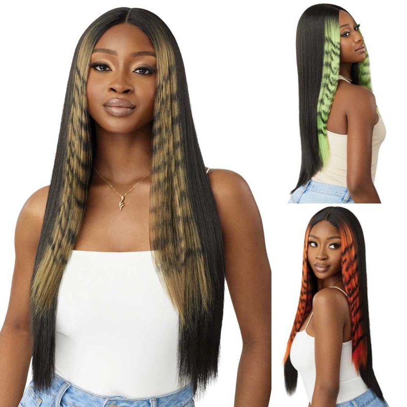 Outre Color Bomb Synthetic HD Lace Front Wig – Tygra 1 JET BLACK