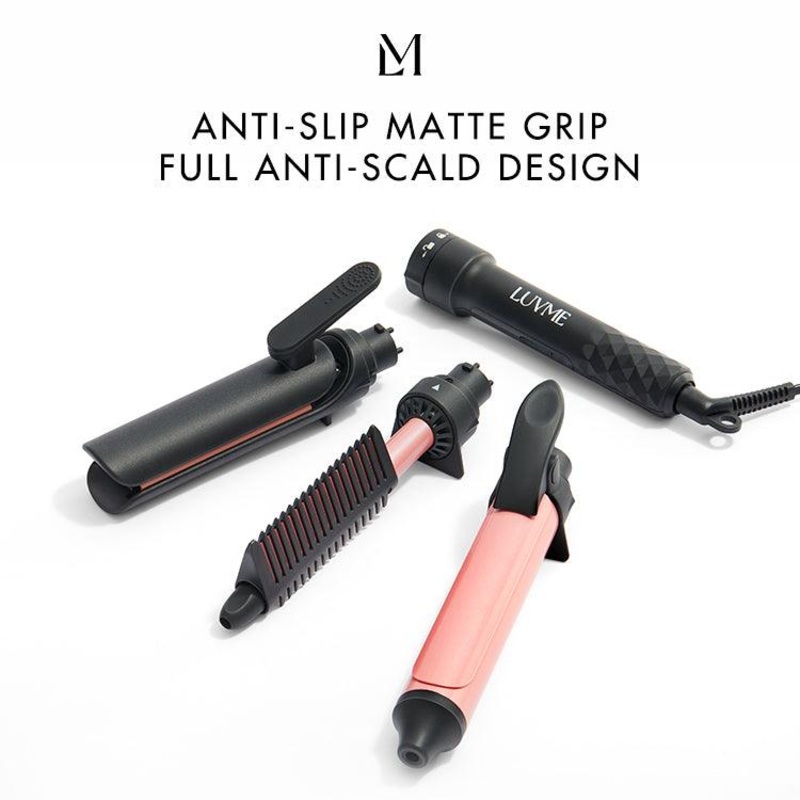 US Plug 3 in 1 Instant Heating Curling Iron Set with Interchangeable Straightener for All Hair Types 1pc
