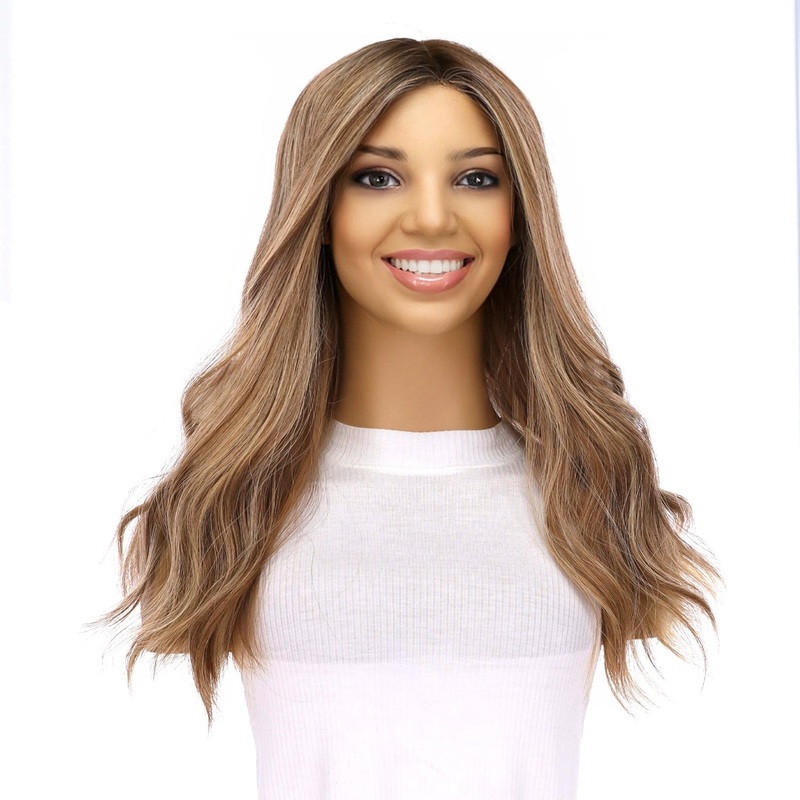 20″ Divine Lace Top Topper Medium Blonde w/ Highlights Zig Zag Lace Front