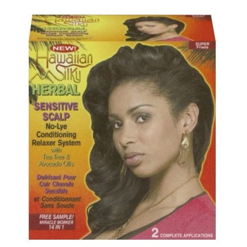Hawaiian Silky Herbal No Lye Sensitive Scalp Kit 2 app (Regular/ Super) SUPER