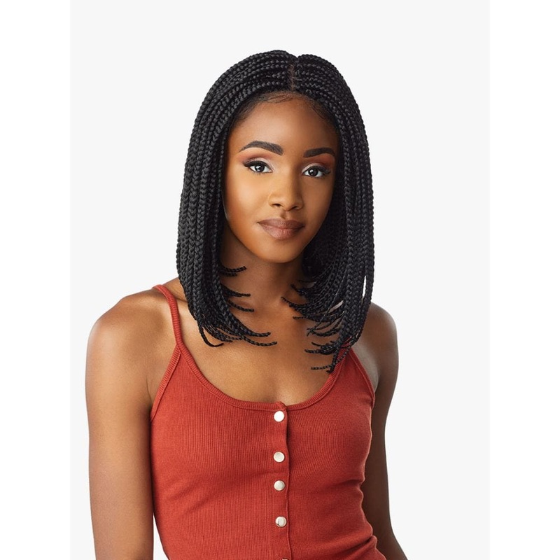 Sensationnel Cloud 9 4×4 Swiss Lace Wig – Box Braid Bob 1 JET BLACK