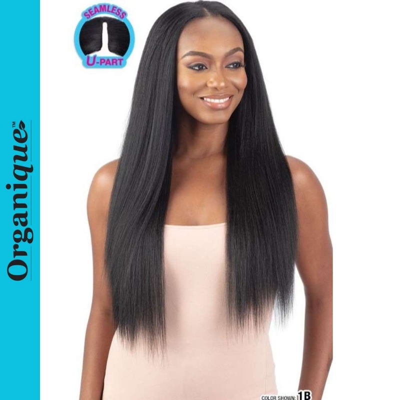 Shake-N-Go Organique Minimal Leave-Out U-Part Wig – Natural Yaky Straight 28″ 1 JET BLACK