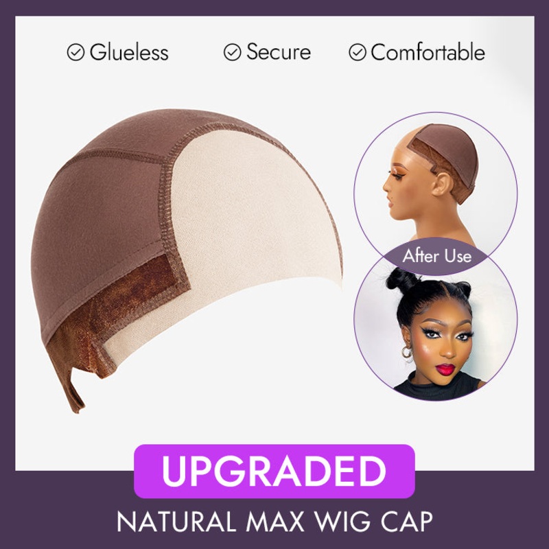 Upgraded Natural Max 1pc Wig Cap 2.0  Non-Slip Wig Gripper with Grip Band & Transparent Lace for Lace Front Wigs 1pc