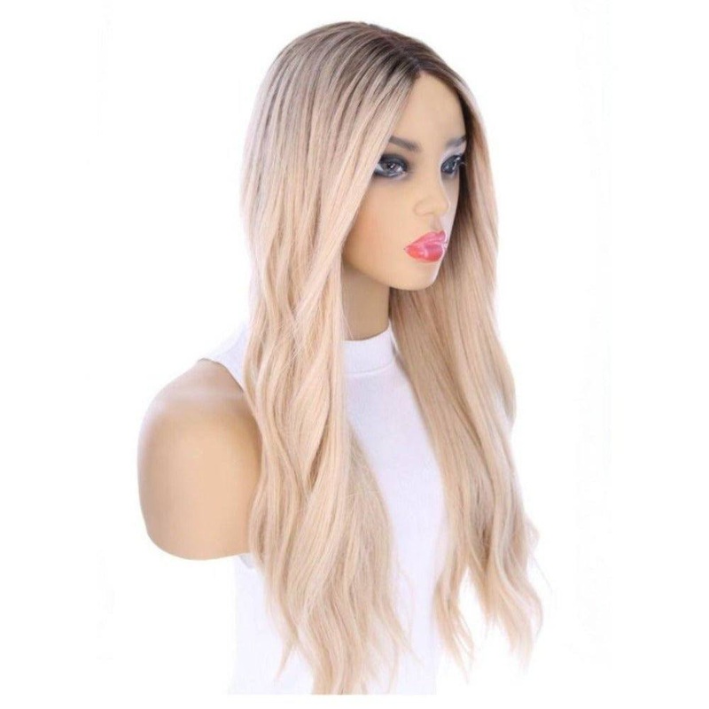 24″ Divine Lace Top Wig Platinum Blonde w/ Rooting
