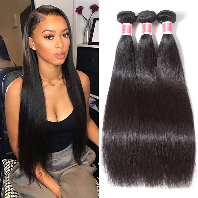 Brazilian Straight Hair 3 Bundles Deals Hermosa Hair 10A 100% Virgin Human Hair Bundles 10-30 Inch 3pcs 10inch