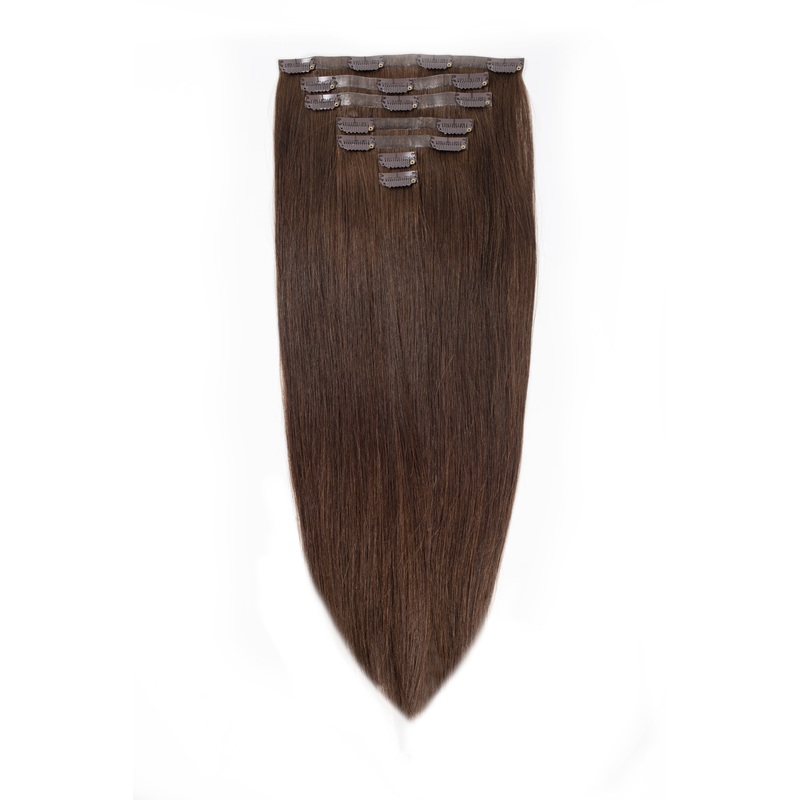 Invisible Clip Ins Chocolate 18″