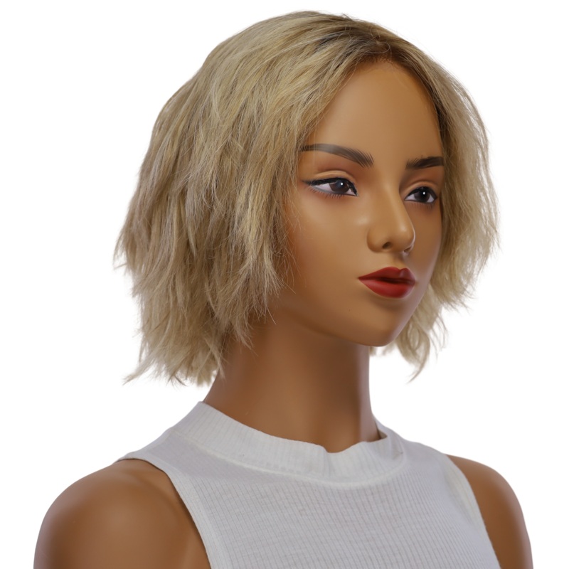 12″ Halle Silk Top Wig Ash Blonde Wavy Zig Zag Lace Front