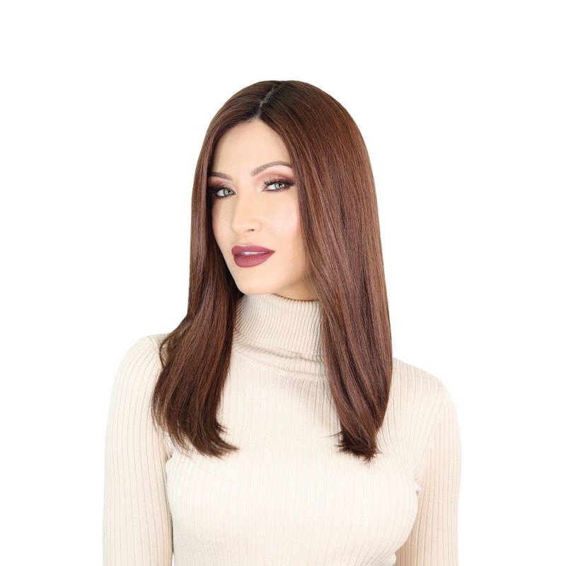 19″ Nicole Silk Top Wig Auburn Zig Zag Lace Front