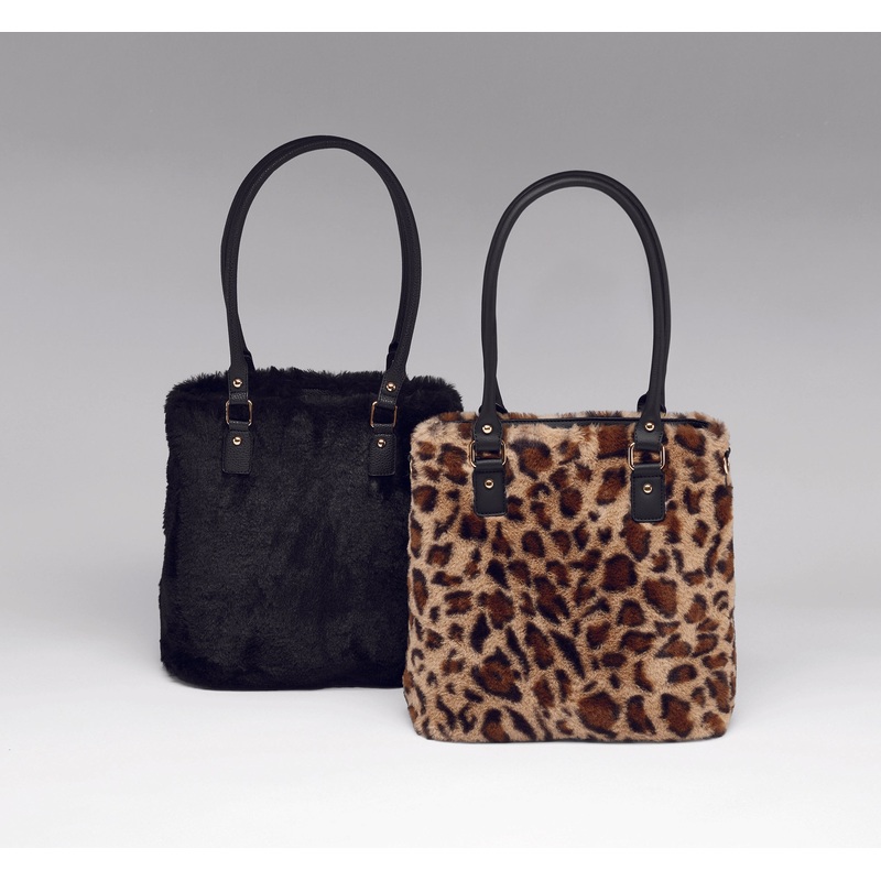 Fabulous Furry Tote by EY Boutique Black
