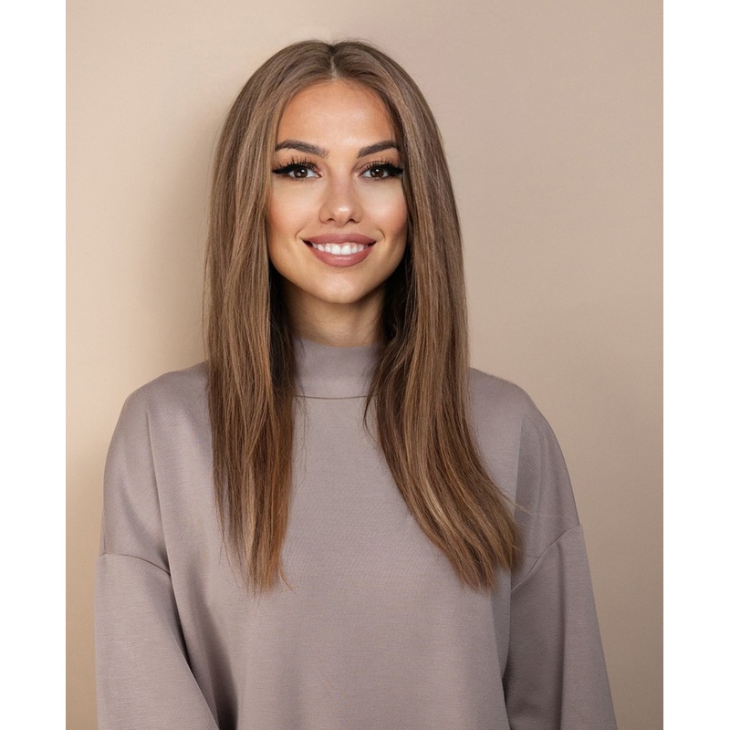 full lace human wig – 16″ ash.