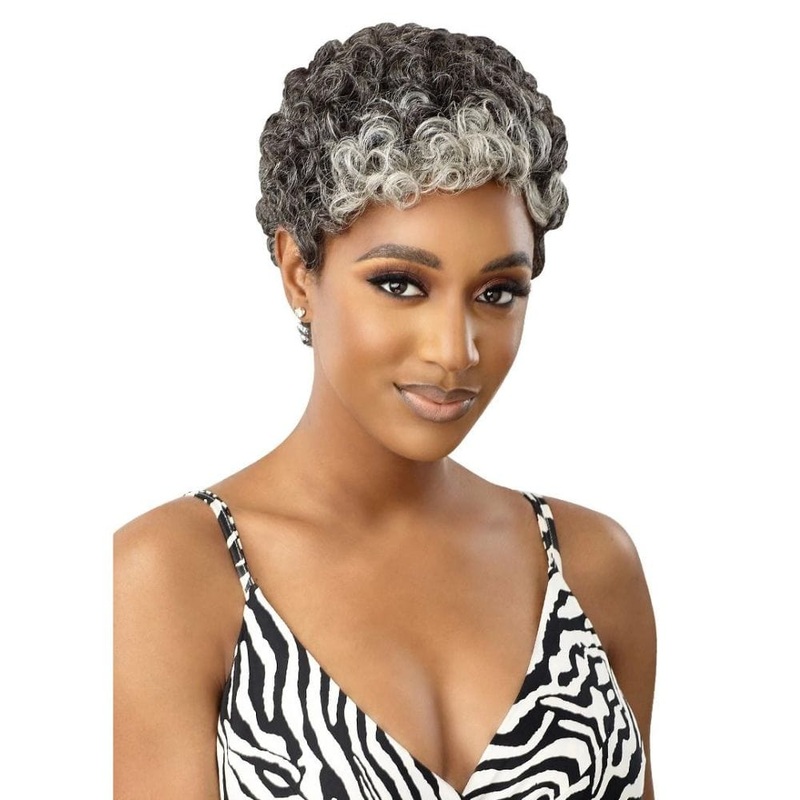 Outre Fab & Fly 100% Human Hair Gray Glamour Wig – Dina NBLK