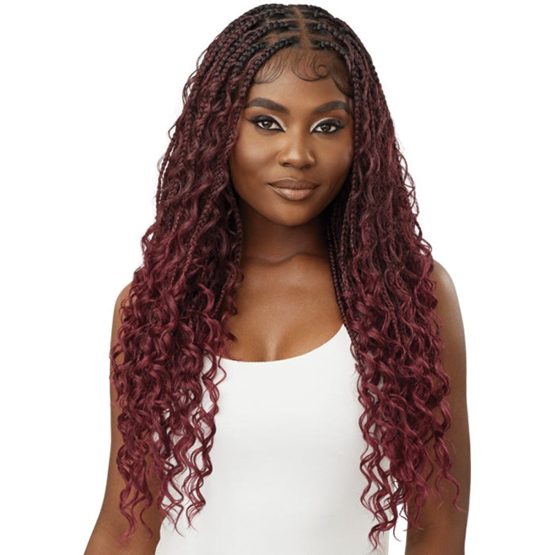 Outre Whole Lace Wig Glueless Pre-Braided Knotless HD Lace Wig – BOHO BOX BRAIDS 28″ 1