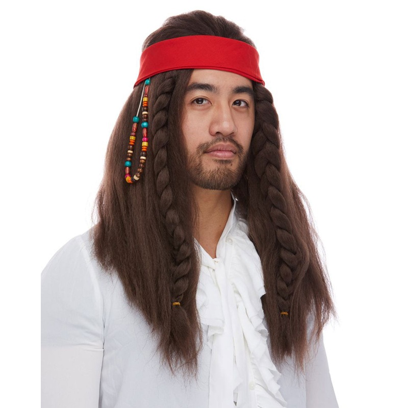 Pirate w/Headband | Costume Wig by Characters 1-Black