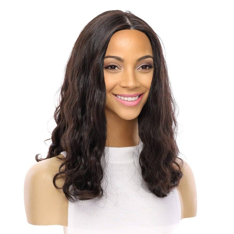 19″ Nicole Silk Top Wig Soft Black Wavy Zig Zag Lace Front