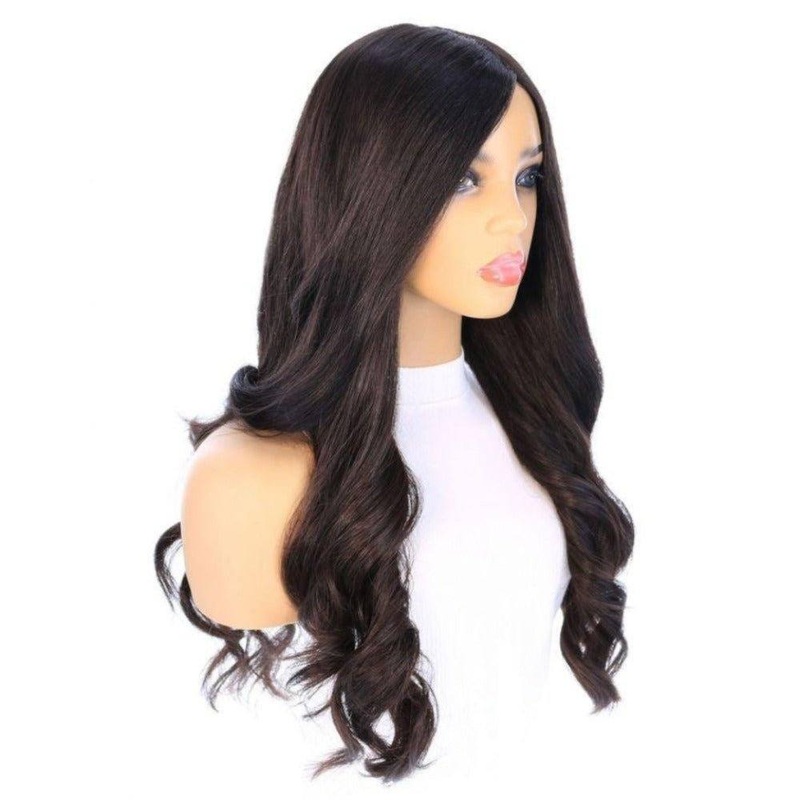 26″ Amber Silk Top Wig Soft Black Zig Zag Lace Front