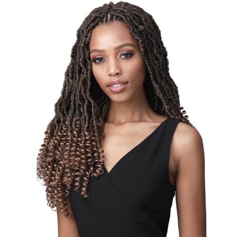 Bobbi Boss Pre-Made Loop Crochet Braid – NU LOCS CURLY TIPS 18″ 2X 1