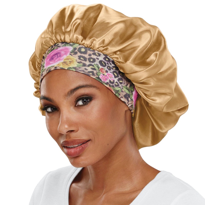 Printed Satin Sleep Bonnet GLD