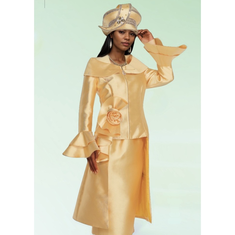 Rosey Ruffle 2 PC Suit Gold 8