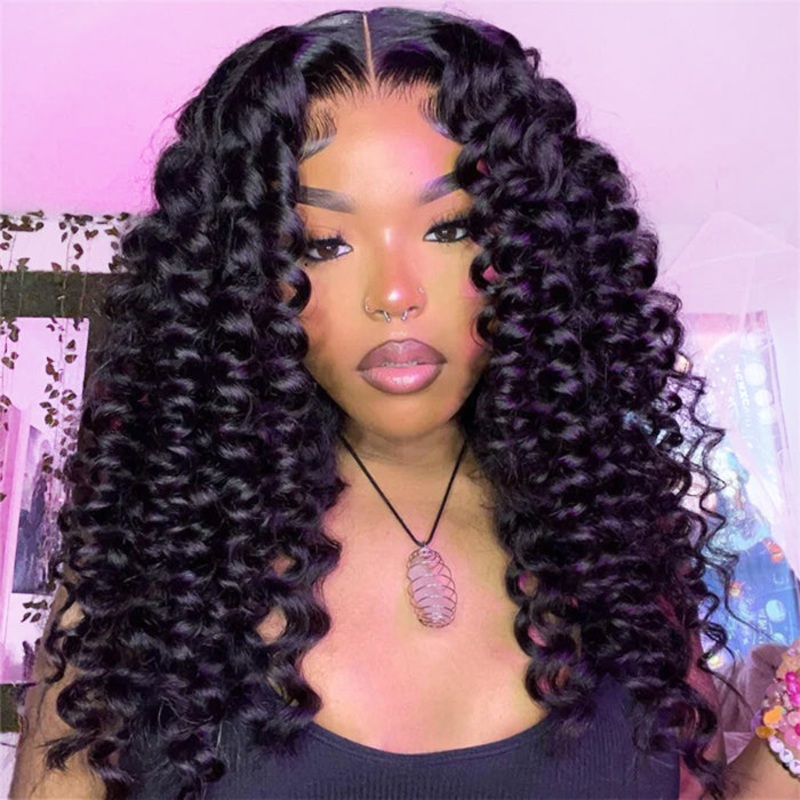 Small Wand Curl Lace Front Wigs Human Hair 100% Glueless Wig Preplucked with Natural Hairline 16 Sold Out 8×5 Pre Cut Lace 220%