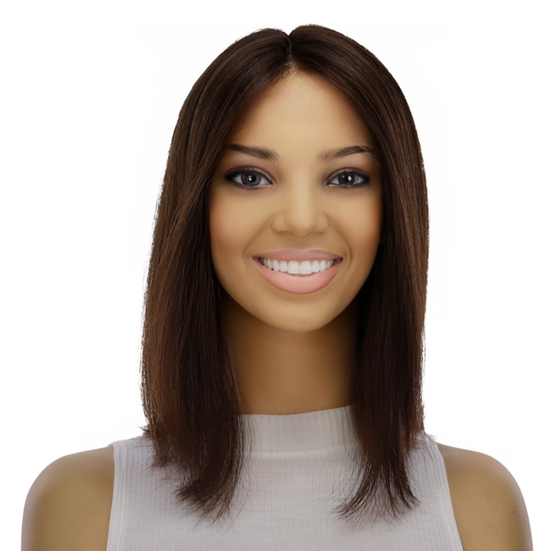 12″ Divine Lace Top Topper Dark Brown Zig Zag Lace Front