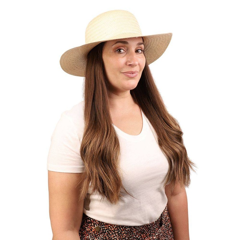 24″ HatFall Wig Layered Medium Brown Balayage Open Wefted