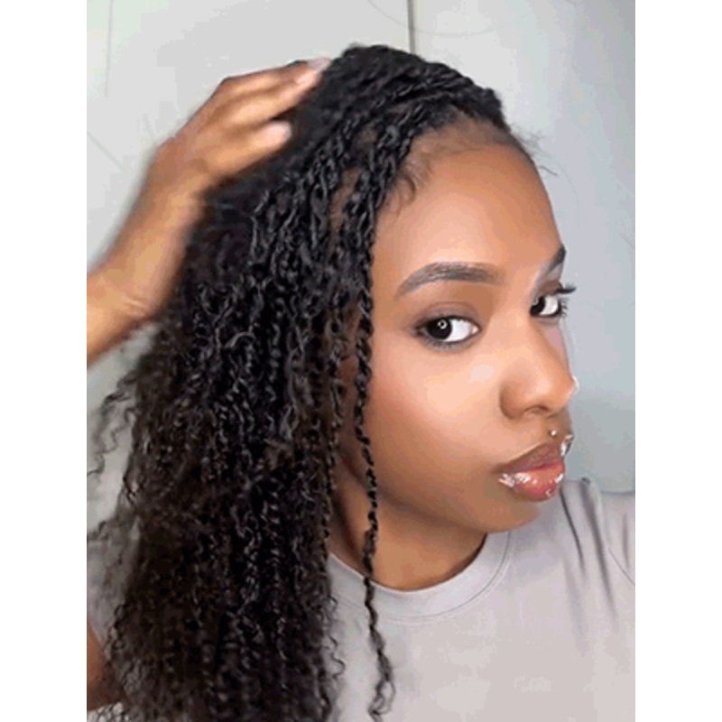 QVR Ombre Spring Twist Hair T1B/4 Color Type 3C 4A Hair Extensions Ombre #T1B/4 3 Packs (Full Head) 14”