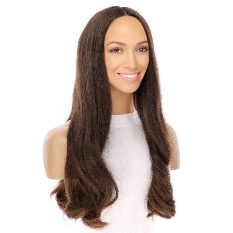 24″ Divine Luxe Lace Top Wig #5 Warm Dark Brown Zig Zag Lace Front