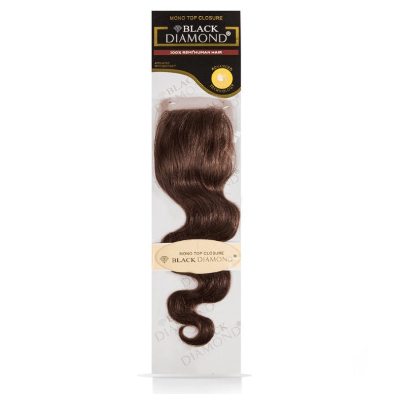 Black Diamond 100% Remi Human Hair Mono Top Closure – WAVY 12″ FS1B/30