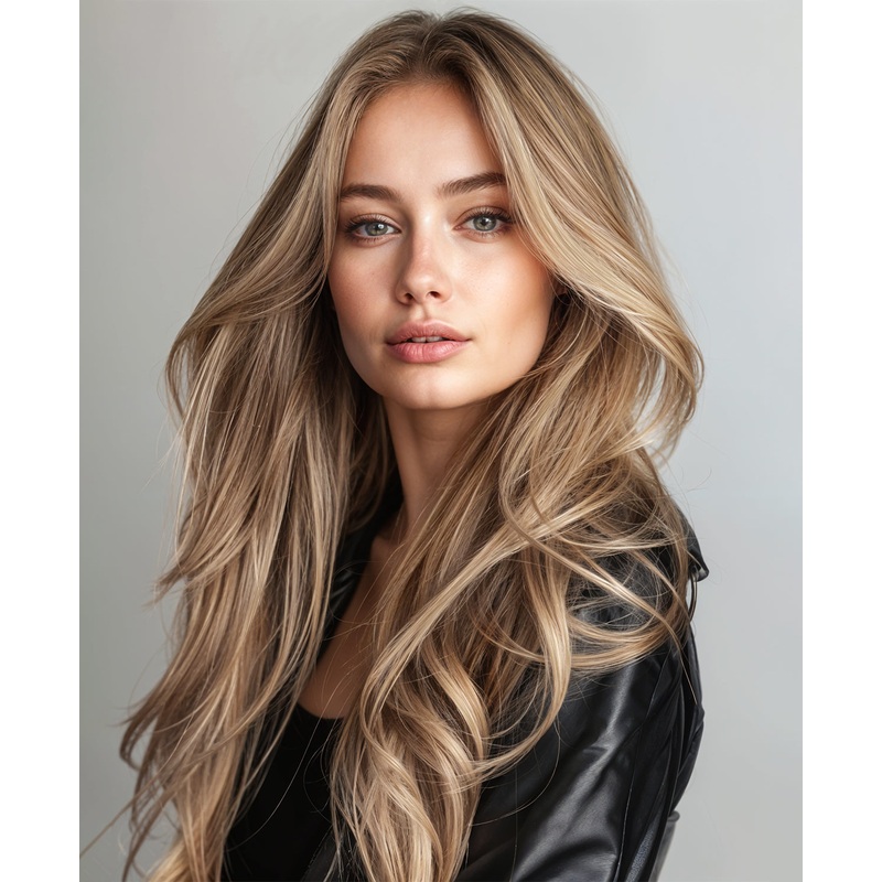 invisible clip-in hair extensions medium blonde. 14″ Classic
