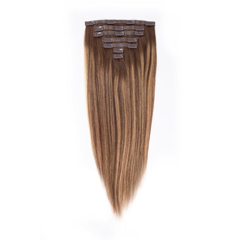 Invisible Clip Ins Caramel Blend 18″