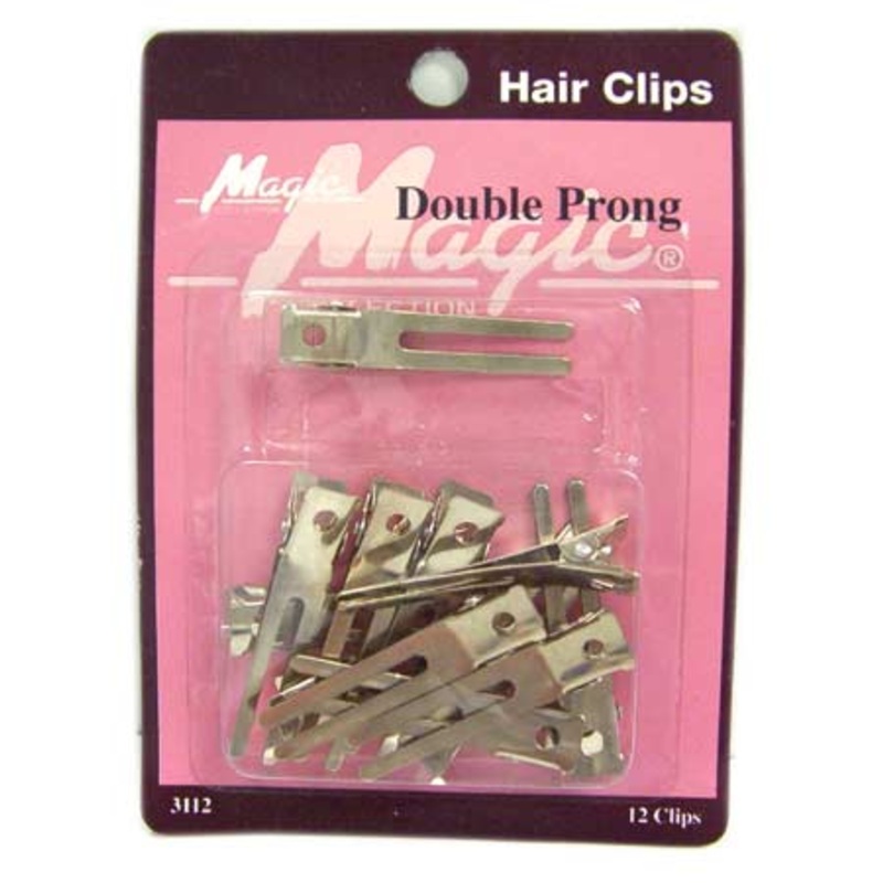 Magic Double Prong Hair Clips 12 Clips Double Prong