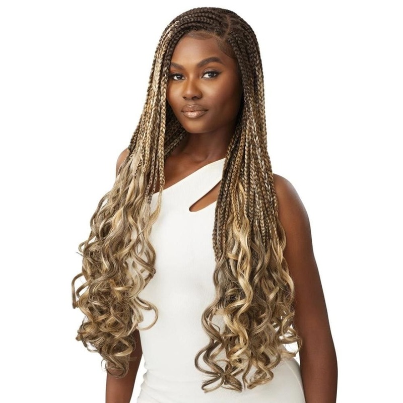 Outre 13×4 Braided Lace Wig – French Curl Box Braid 32″ 1 JET BLACK