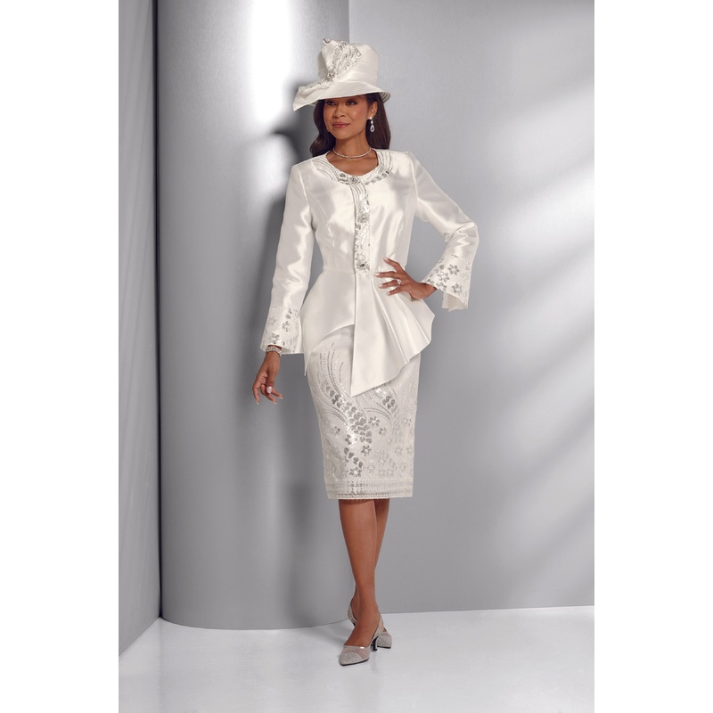 Splendor Details Women’s Suit by EY Boutique WHITE 20W
